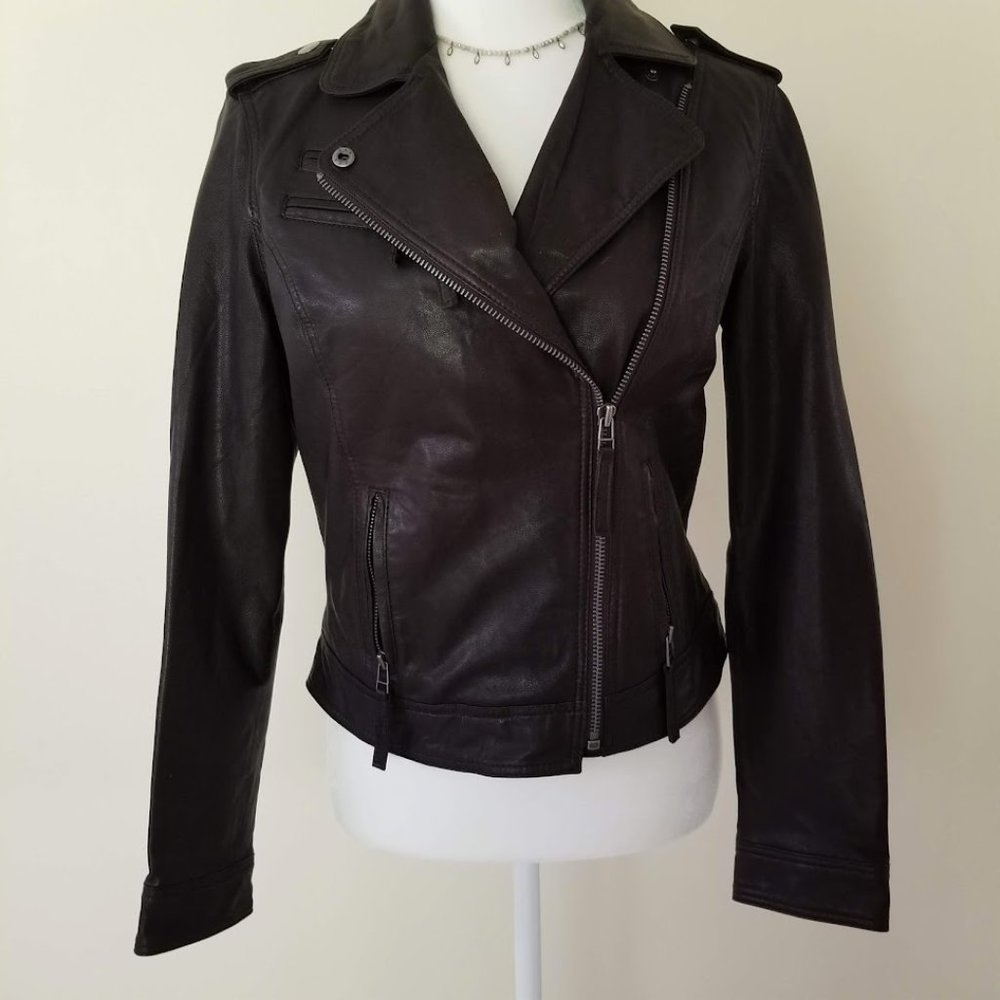Aeropostale  "Leather"  Brown Jacket, Size M, Zipper Front